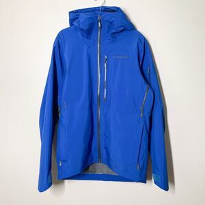 Norrona Lofoten Gore-Tex Ski Jacket Men's M Olympic Blue Hooded *No Powder Skirt